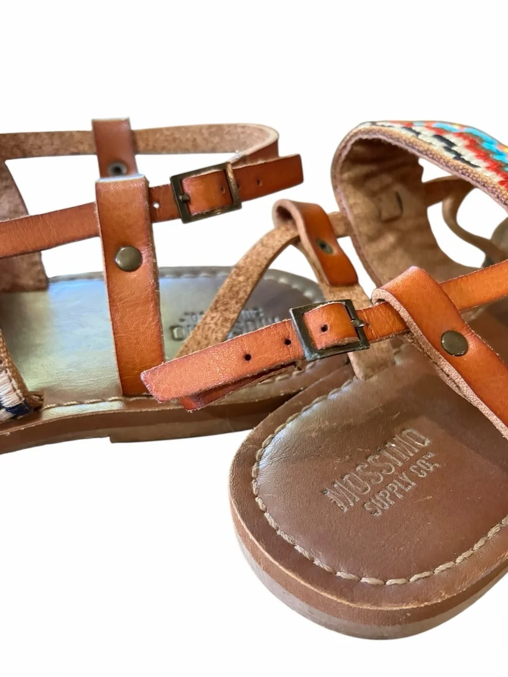 Mossimo Aztec Embroidered Colorful Slingback Summer Sandal